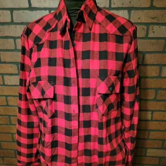 NWOT Matchstick button down buffalo flannel plaid shirt with roll up sleeve - Picture 1 of 9